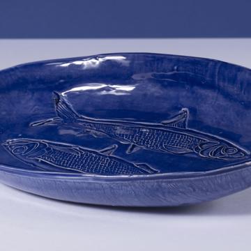 Coupelle Sardine en Faïence, bleu foncé [3]