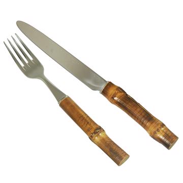 Couvert Bambou en inox, nature, set de 2 [5]