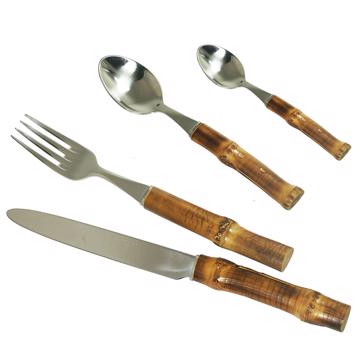 Ménagère pour 6 - couvert Bambou, nature, ensemble de couverts pour 6 pers - 24 pièces [2]