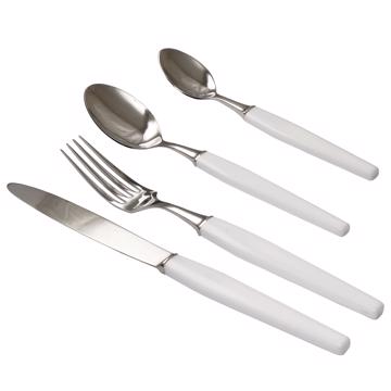 Ménagère pour 6 - couvert Piano, blanc, ensemble de couverts pour 6 pers - 24 pièces