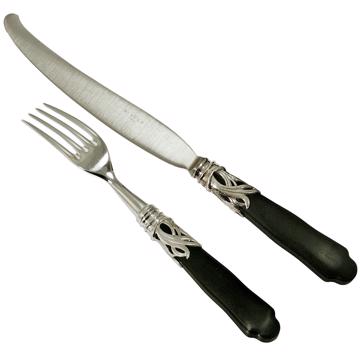 Couvert Saba en argent et résine, noir mat, set de 2 [3]
