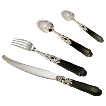 Set for 6 - Saba cutlery, black, cutlery set for 6 pers - 24 pieces [2]