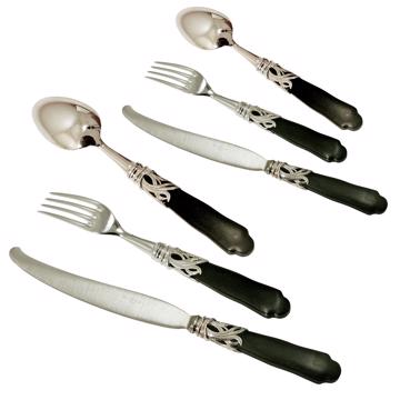Set for 6 - Saba cutlery, black, cutlery set for 6 pers - 36 pieces [2]