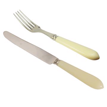 Couvert Tipo en résine et inox, coquille d'œuf, set de 2