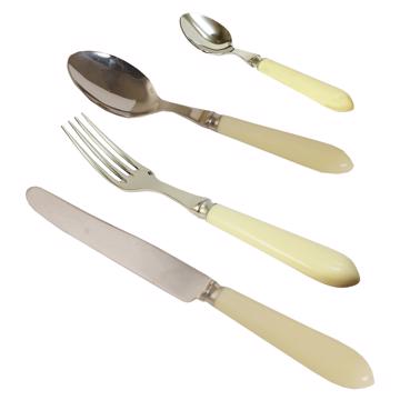 Ménagère pour 6 - couvert Tipo, coquille d'œuf, ensemble de couverts pour 6 pers - 24 pièces