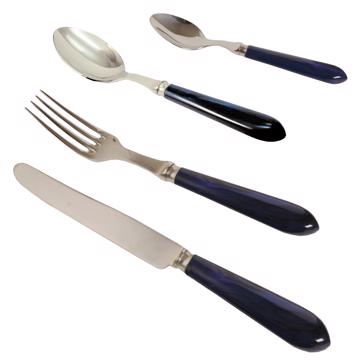 Ménagère pour 6 - couvert Tipo, bleu foncé, ensemble de couverts pour 6 pers - 24 pièces