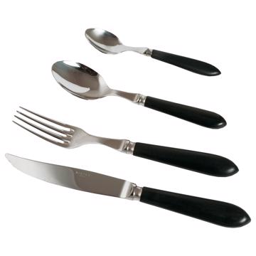 Set for 6 - Tipo cutlery, mat black, cutlery set for 6 pers - 24 pieces