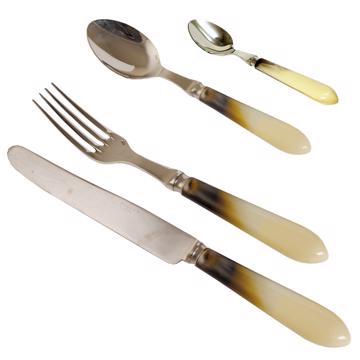 Ménagère pour 6 - couvert Tipo, beige, ensemble de couverts pour 6 pers - 24 pièces