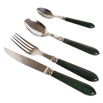 Ménagère pour 6 - couvert Tipo, vert foncé, ensemble de couverts pour 6 pers - 24 pièces