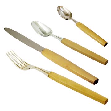 Ménagère pour 6 - couvert Tokyo, jaune paille, ensemble de couverts pour 6 pers - 24 pièces [2]