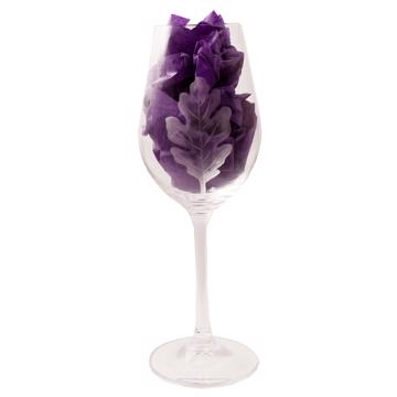 Leaves red and white wine glass, engraved crystal, transparent, white wine [3]