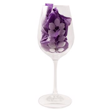 Verre à vin rouge et verre à vin blanc Feuilles en Cristal gravé, transparent, vin rouge