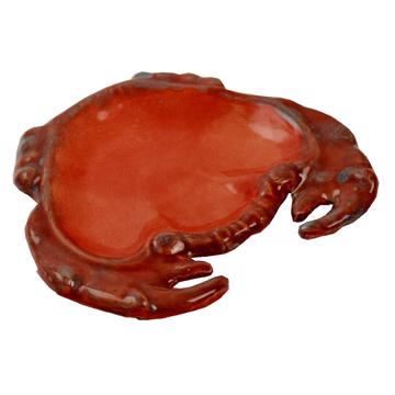 Crab dish in stamped earthenware