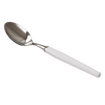 Cuillère Piano en résine et inox, blanc, dessert