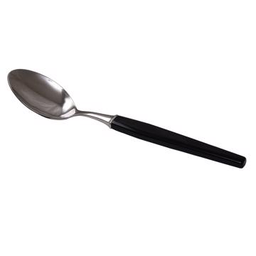 Piano spoon in resin and stainless steel, black, table