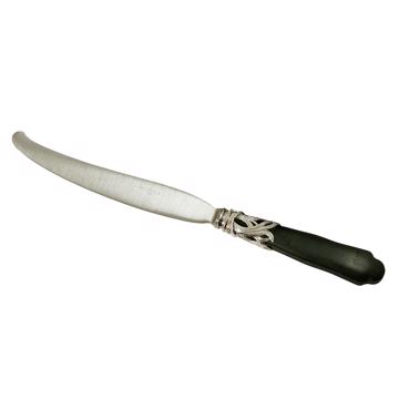 Couteau Saba en argent et résine, noir mat, dessert [3]