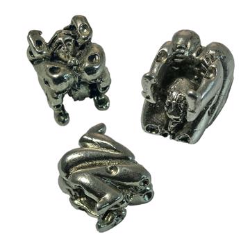 Set of 2 Erotic dices in silver plated, silver [3]