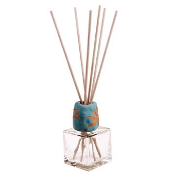 Diffuseur de Parfum Fougère en faïence et verre, turquoise, bergamote