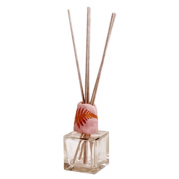 Diffuseur de Parfum Fougère en faïence et verre, rose clair, bergamote