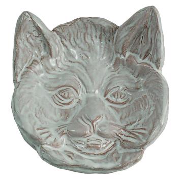 Coupelle Chat en faïence estampée, blanc snow