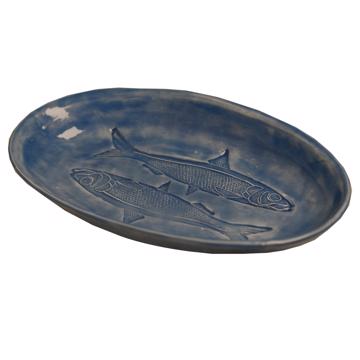 Coupelle Sardine en Faïence, bleu france