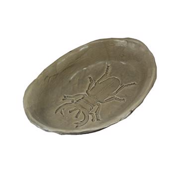 Scarabée dish in stamped earthenware, mole