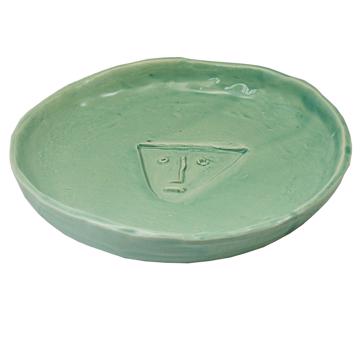 Visage dish in earthenware, mint green