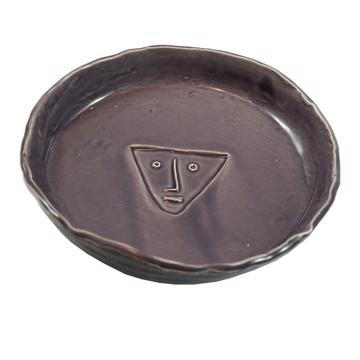 Visage dish in earthenware, purple [3]