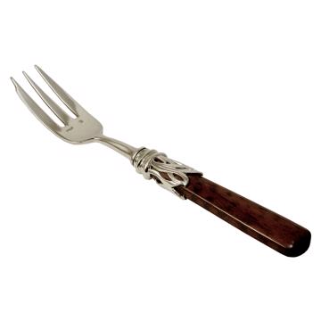 Fourchette à gâteau Saba en argent et bois, brun [3]