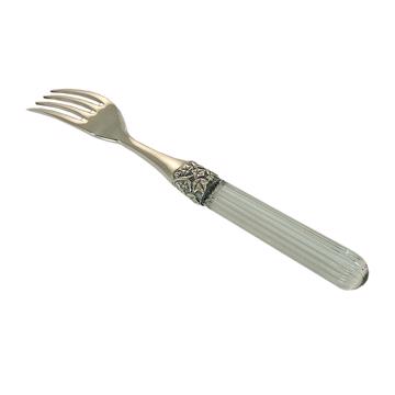Fidélio fork in silver plated and cristal, transparent, table [3]