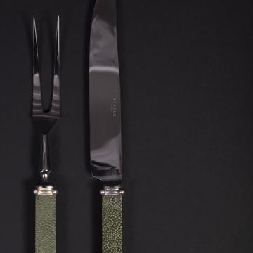 Service à découper Galuchat, vert foncé, gibier [4]