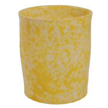 Gobelet Sponge en faïence tournée, jaune
