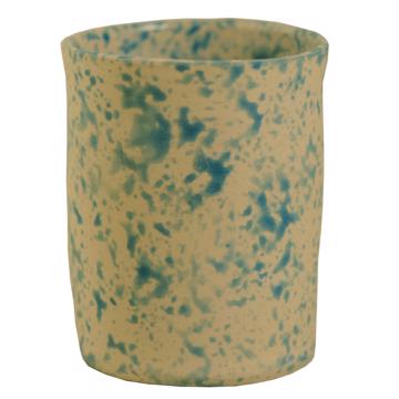 Gobelet Sponge en faïence tournée, bleu ciel
