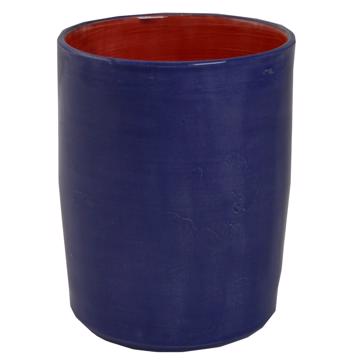 Alagoa Cup in turned earthenware, dark blue