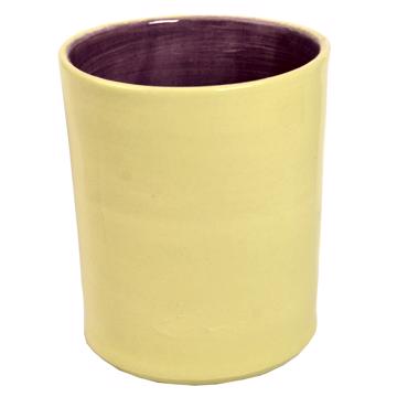 Alagoa Cup in turned earthenware, light yellow