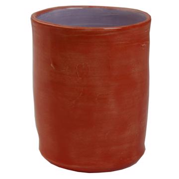 Alagoa Cup in turned earthenware, red 
