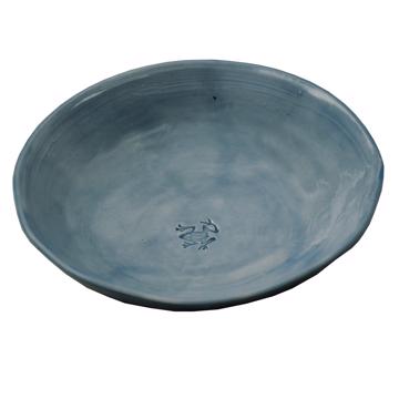 Frog Dish in earthenware, blue grey