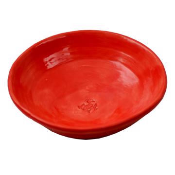 Frog Dish in earthenware, red 