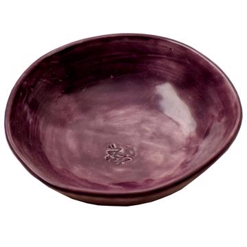 Frog Dish in earthenware, purple