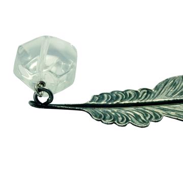 Marque page Plume avec cristal, argent [2]
