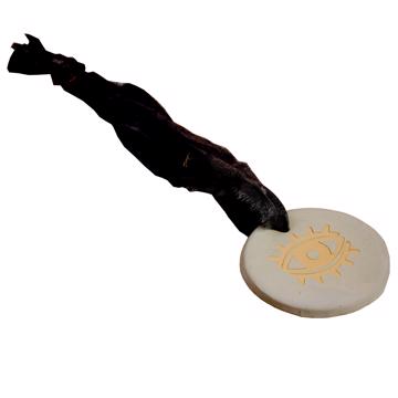 Médaille de Senteur Oeil en faïence, bleu clair, rose geranium [3]