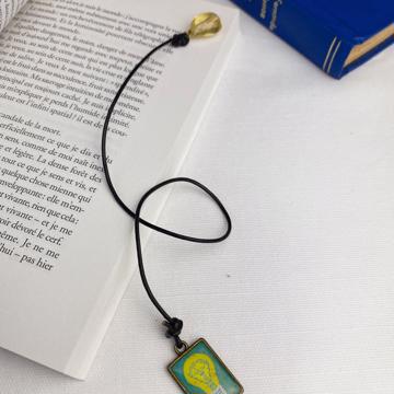 Book Mark in resin and leather, multicolor, bulb [2]