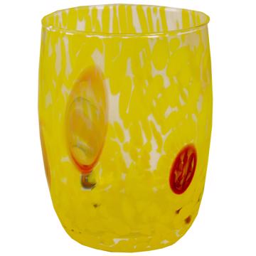 Lolipop Glass in Murano glass, yellow