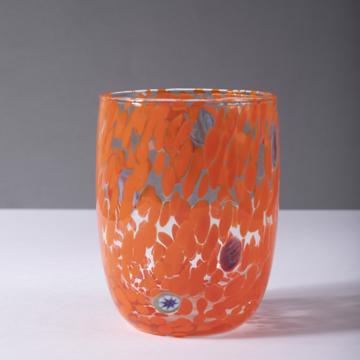 Lolipop Glass in Murano glass, strong orange [1]