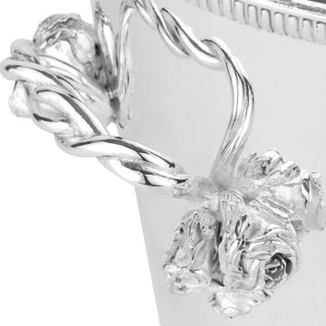 Seau à champagne Roses en métal argenté, argent [2]
