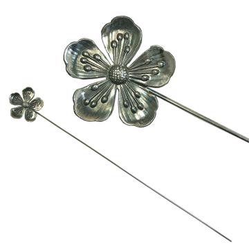 Décorations de Fleur en cuivre argenté, argent, eglantine [3]