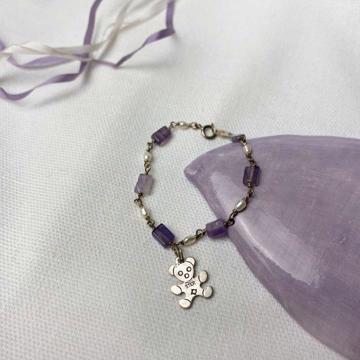Teddy Bear Bracelet in amethyst and pearls, multicolor [4]
