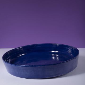 Plats Crato en faïence tournée, bleu foncé, 23 cm diam. [1]