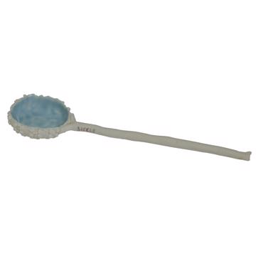 Hand shaped porcelain sea urchin spoon, light blue