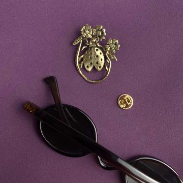 Ladybug Glasses Holder in silver or gold plated, gold [3]
